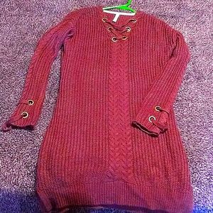Burgundy sweater dress
